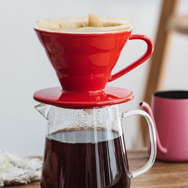 

coffee filters colorful maker screw thread inside ceramic dripper brewer drip cup for 1-2 people