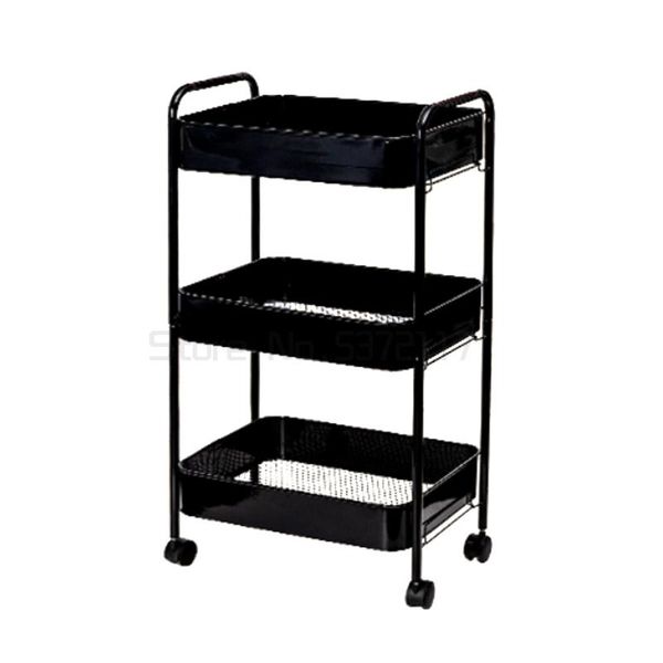 

hooks & rails movable goods storage rack kitchen toilet sorting wheeled floor cart