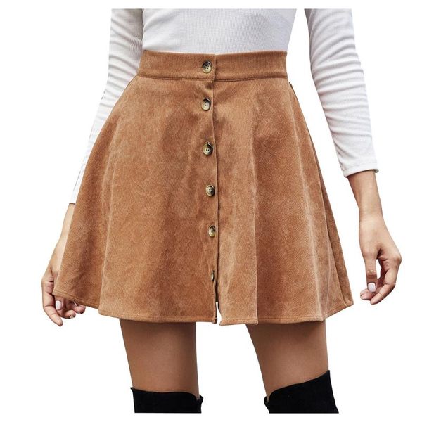 

jaycosin woman skirts solid color pleated skirts womens high waisted corduroy skirt harajuku korean style short mini, Black