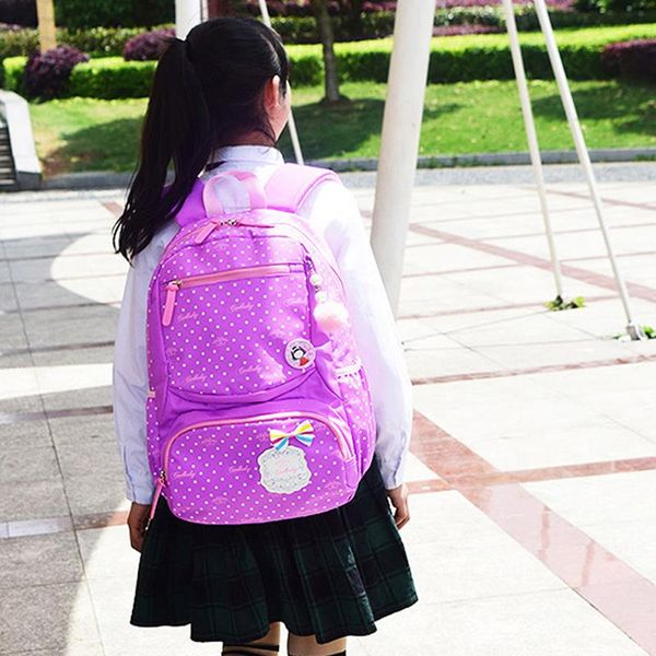 

student pink with schoolbag nihfu girls coofit classic primary for students girls for school dot child backpack printing bookbag ebqeo, Red;black