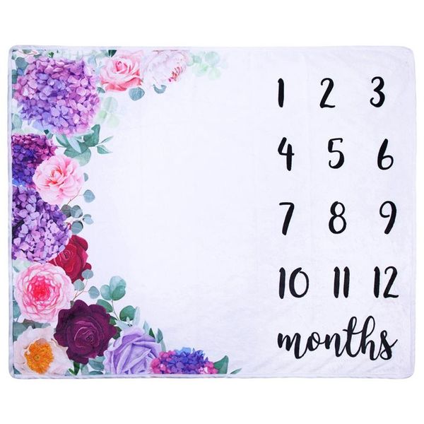 

baby blanket flannel pgraphy monthly p newborn milestone crawling mat b2qd