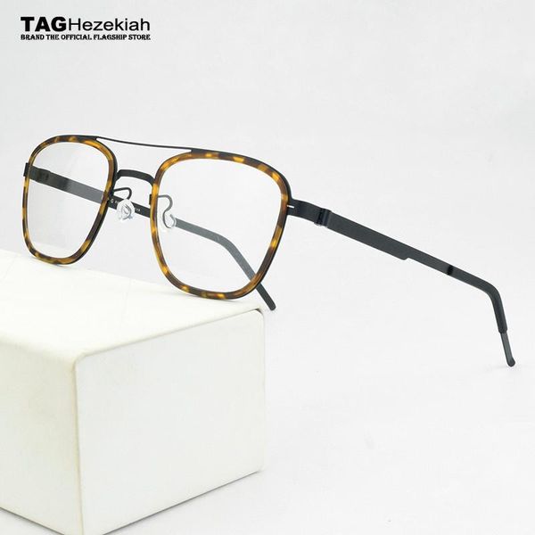 

fashion sunglasses frames titanium optical glasses frame men 2021 computer myopia eyeglasses square brand eye for women, Black