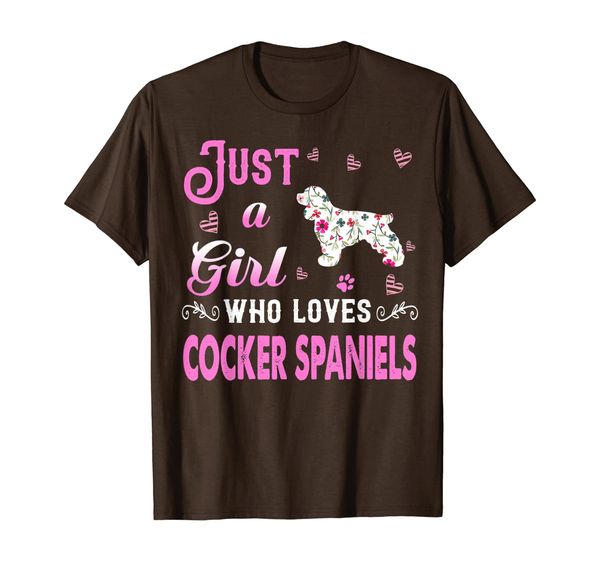

just a girl who loves cocker spaniels shirt, White;black