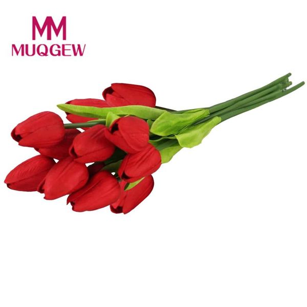 

decorative flowers & wreaths 12pcs artificial pu tulip simulation flower plant bouquet floral wedding home decoration flores artificiales