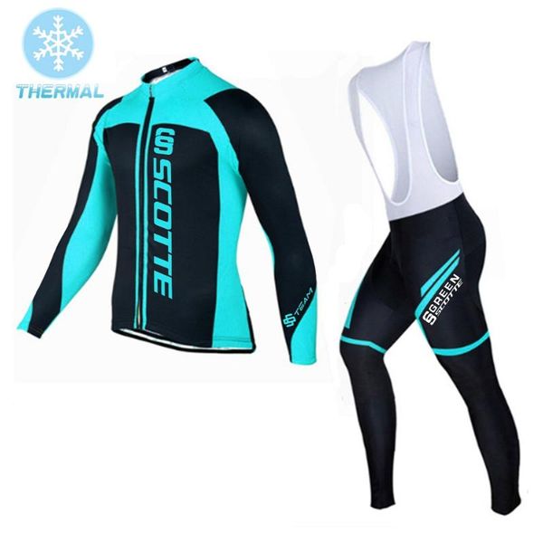 

racing sets 2021 green scotte cycling set jersey winter team short sleeves bike clothing ropa ciclismo sports suit, Black;blue