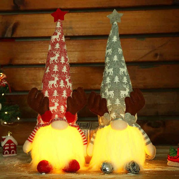 

qiaoding santa luminous antler plush doll decoration children's gift