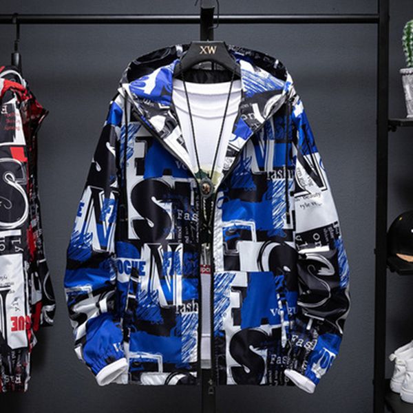 

mens camouflage printing teenager jackets fashion hip hop zipper pullover windbreaker designer male autumn thin streetwear hooded outerwear, Black;brown