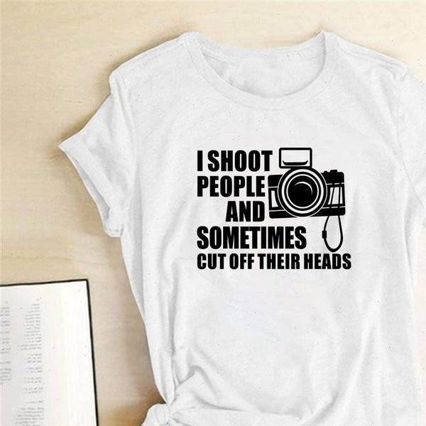 

i shoot people letter print t shirts women tshirts cotton women graphic t shirts aesthetic clothes korean style clothes harajuku, White