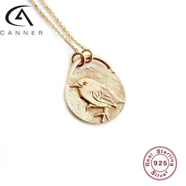 

canner creative animal 925 silver necklace s925 sterling plata women chains choker retro charm vintage bird whale collar