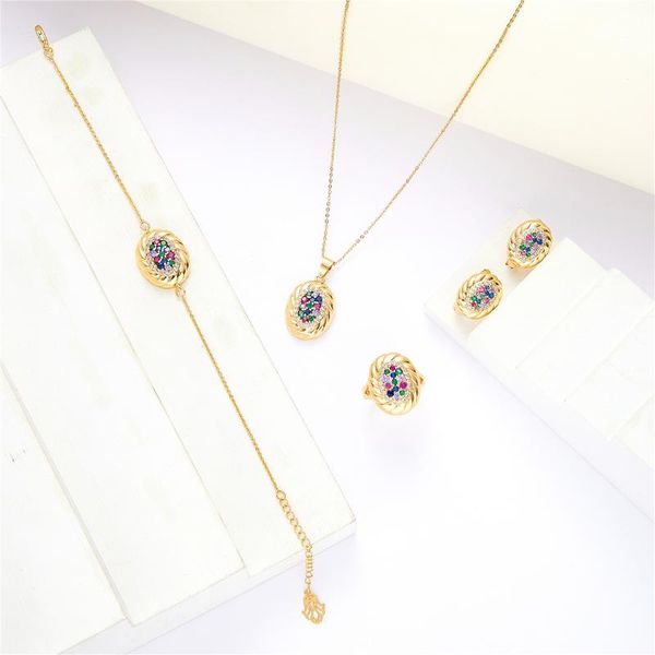 

earrings & necklace 2021 oct jewelry set for women ring bracelet earring copper sets wedding trend fahsion, Silver