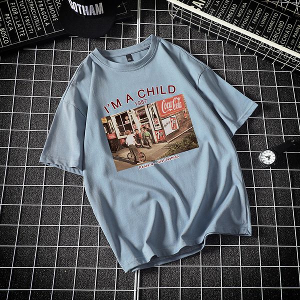 

2021 new summer fashion casual short sleeve t shirt men o neck cotton print t shirt streetwear men women plus size 5xl, White;black