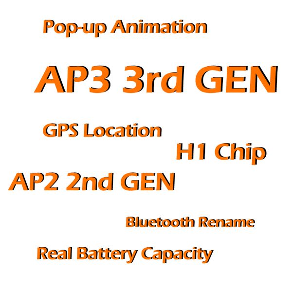 

h1 earphones chip gps rename air ap 2 ap3 pro tws gen 3 pods pop up window bluetooth headphones wireless charging earbuds pro