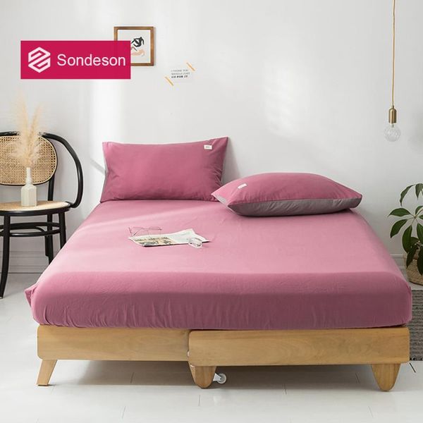 

sheets & sets sondeson modern 100% cotton red fitted sheet with rubber band double queen king healthy color printed soft bed linen case