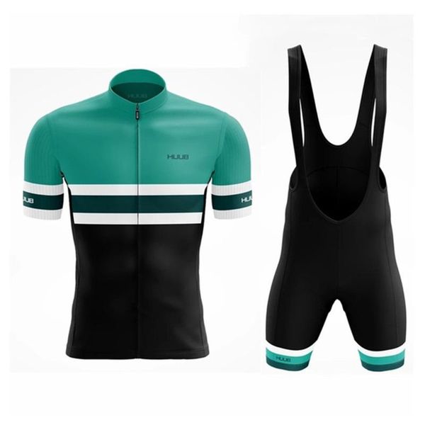 

racing sets huub 2021 summer -selling men's short-sleeved mountain bike riding suit bib 9d cushion, quick-drying and breathable, Black;blue