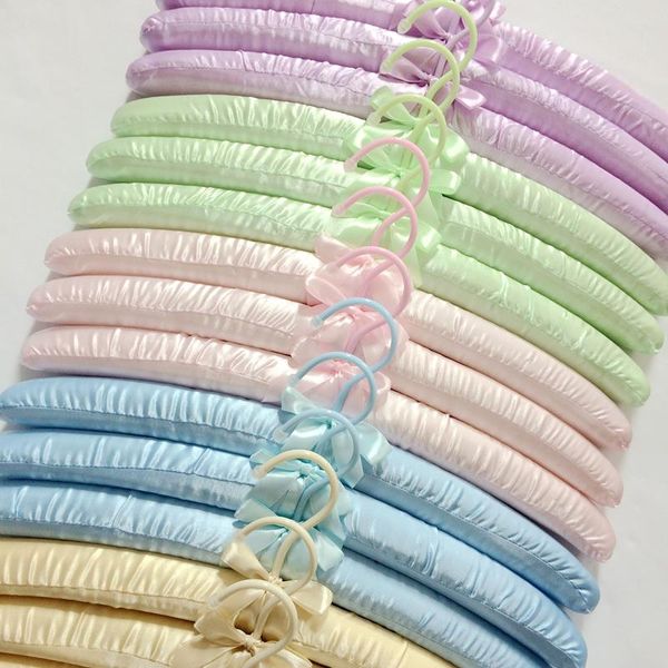 

hangers & racks 5pcs/lot 40cm silk cloth hanger fabric clothes sponge clothing