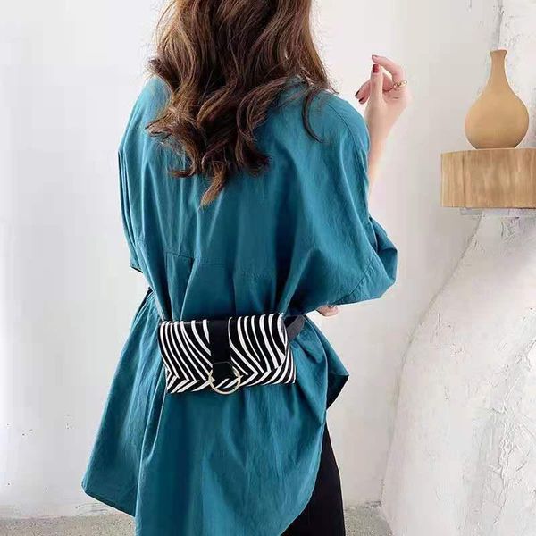 

waist bags zebra pattern chest for women fashion style solid color pink 2021 summer european designer all-match cross-body
