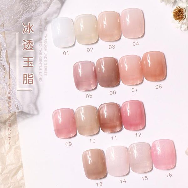 

nail gel 16 colors summer pudding polish transparent jelly coat soak off uv art varnish semi permanent, Red;pink