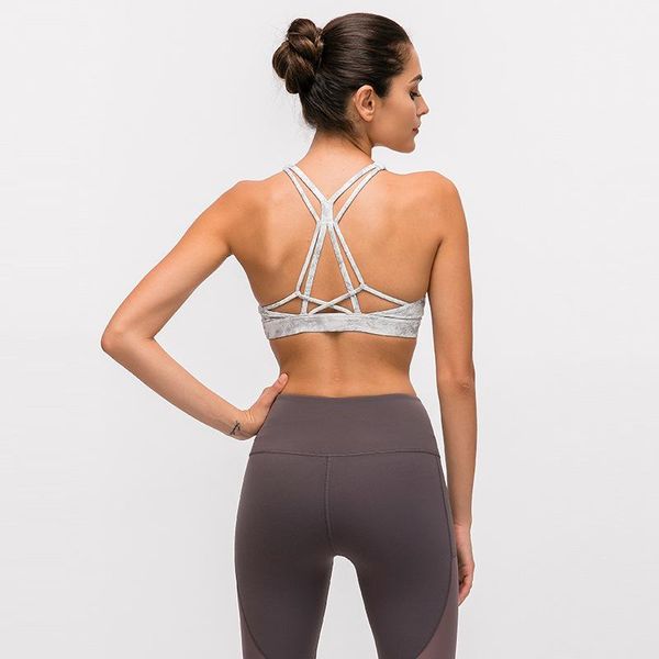 

yoga outfits on behalf of the united states back women's sports underwear shockproof body-building vest without steel ring chest bra, White;red