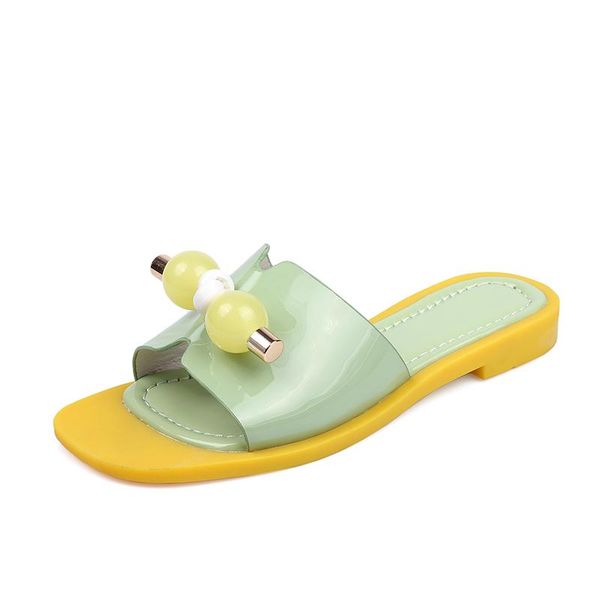 

fashion flat heels slippers women elegant genuine leather slipper 2021 summer outdoor sandals open toe slip on slipper shoes, Black