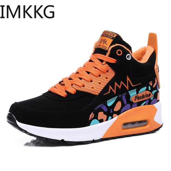 

boots 2021 winter shoes plush women ankle lace up casual quality rubber warm, Black