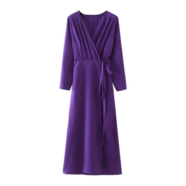 

casual dresses 2021 summer women's clothing european and american style french v-neck long-sleeved solid color jacquard wrap dress, Black;gray