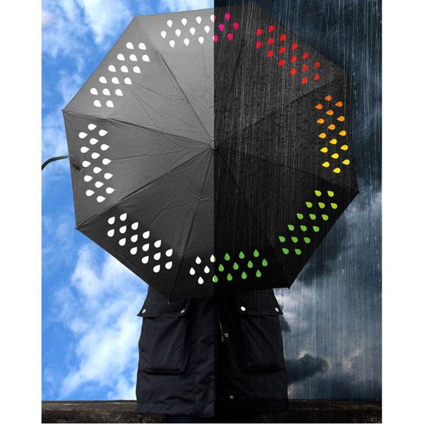 

umbrellas water color changing umbrella three fold hand open gradient raindrop