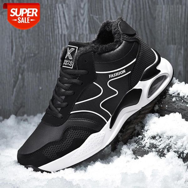 

men winter thermal sport warm shoes outdoor waterproof brands running sneakers black fur trainers leather sneakers mens #h74l
