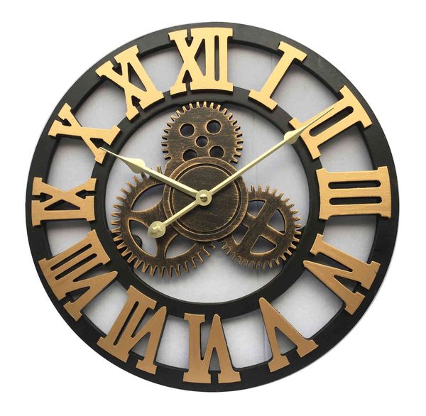 

decorative mounted alarm gear wall circular clock