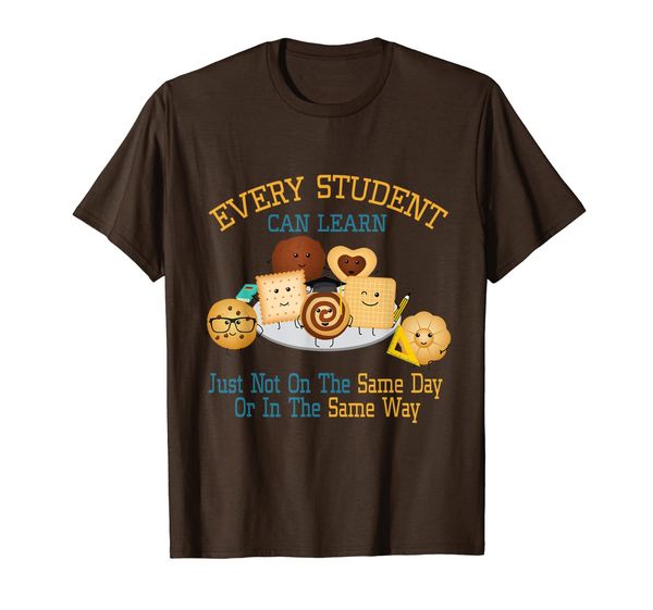 

every student can learn just not on the same day teacher t-shirt, White;black