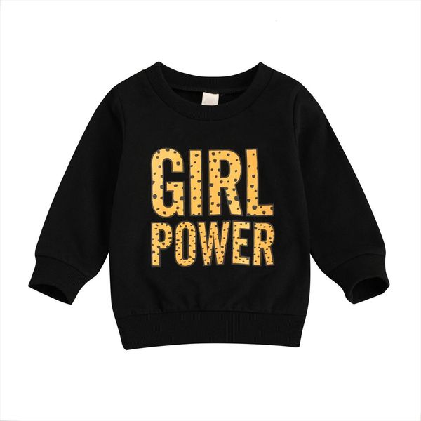 

fashion infant kids girls sweatshirt letter polka dot print long sleeve pullover 1 6y, Black