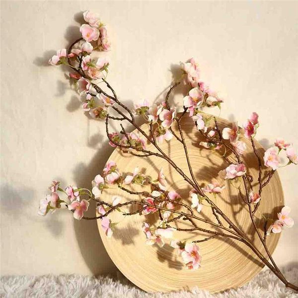 

decorative flowers & wreaths artificial cherry peach blossom fake silk flower home wedding party floral flores artificiales para decoracion