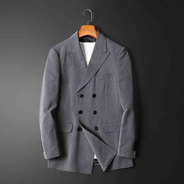 

high-end men blazers solid color wedding business blazer masculino casual suit jacket streetwear social dress coat costume homme 210527, White;black