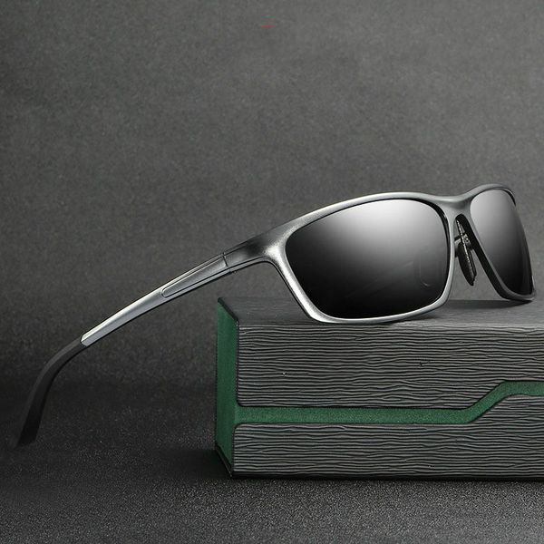 

men's full frame aluminum magnesium trend sunglasses fashion outdoor sports driving polarized 2179, White;black