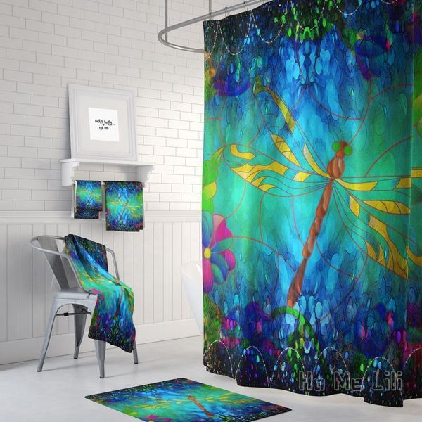 

shower curtains curtain boho decor dragonfly