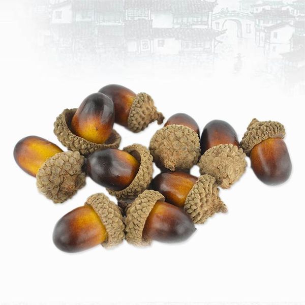 

party decoration 50pcs artificial lifelike small acorn po props false nuts home kitchen decor dark color