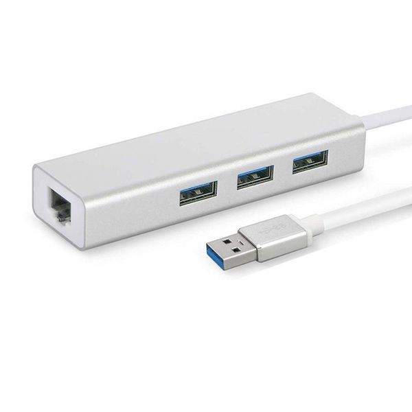 

hubs usb 3.0 to hub+rj45 converter gigabit network card 1000m wired with 3-port hub adapter suitable lap