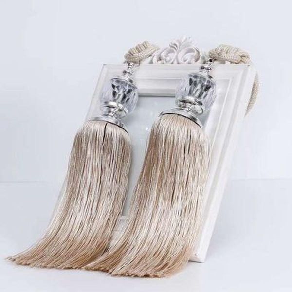 

other home decor 1pair curtain tiebacks euro faux crystal tassels fringe tieback tie backs room accessories shower holder wall