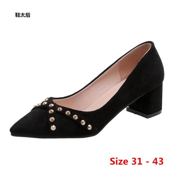 

dress shoes stiletto women pumps high heel party wedding concise office heels small big size 31 - 43, Black