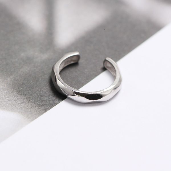 

tyj0127 s925 us sterling silver personalized irregular geometric section naked open ring