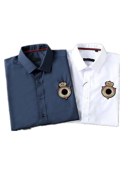 

2021 luxurys designers men's business casuals shirt men long sleeve striped slim fit masculina wine social male t-shirts fashion checke, White;black