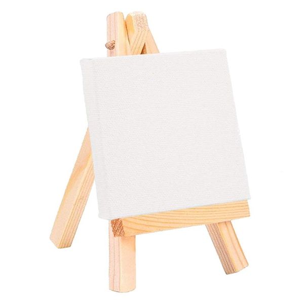 

wooden mini easel oil painting white canvas painting cloth home decoration, Black;red