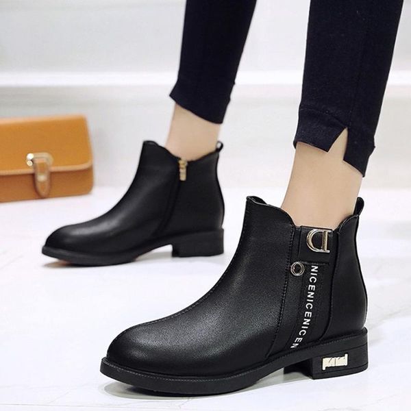 

boots letter ankle for women autumn winter high heel star accessories plush heels ladies shoes zapatos de mujer, Black