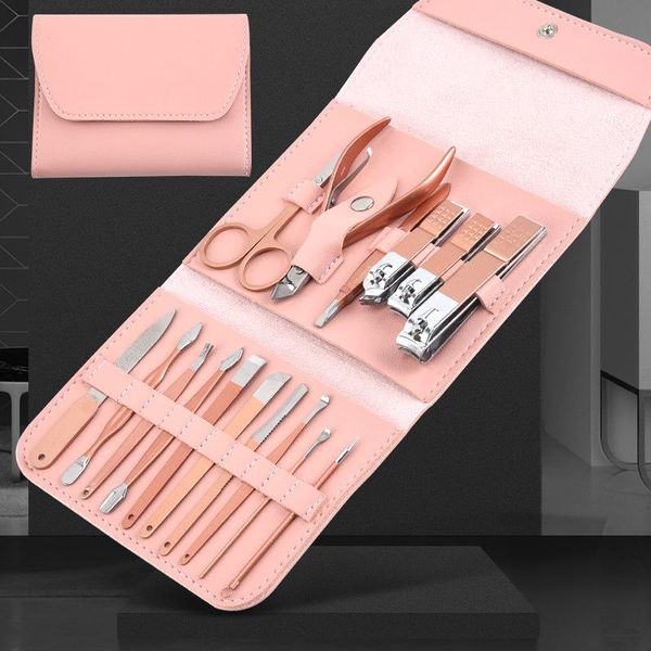 

nail art kits rose gold 16 piece clipper set kit professional tools pedicure