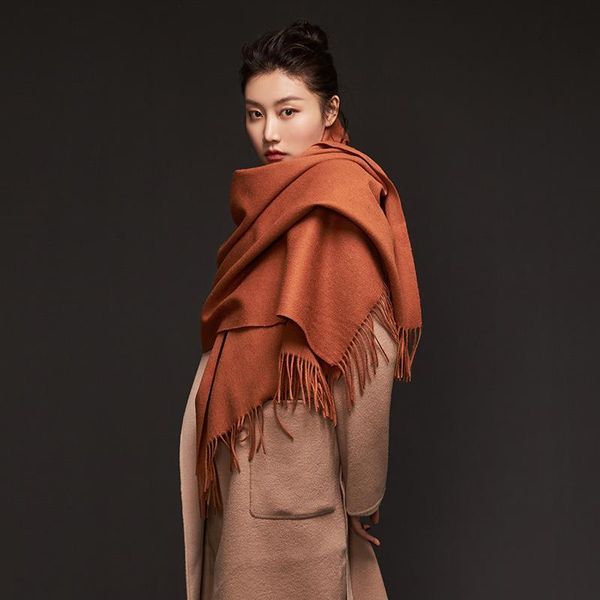 Осень зима женских твердых цветных шерстяных шарф мужской твердого цвета ягненка вниз платок утолщенные мыс 2021 новая внутренняя монголия
