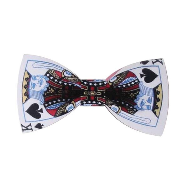 

bow ties fashion graffiti painting wood elegant gentleman wedding wooden unique tie for man poker, Black;gray
