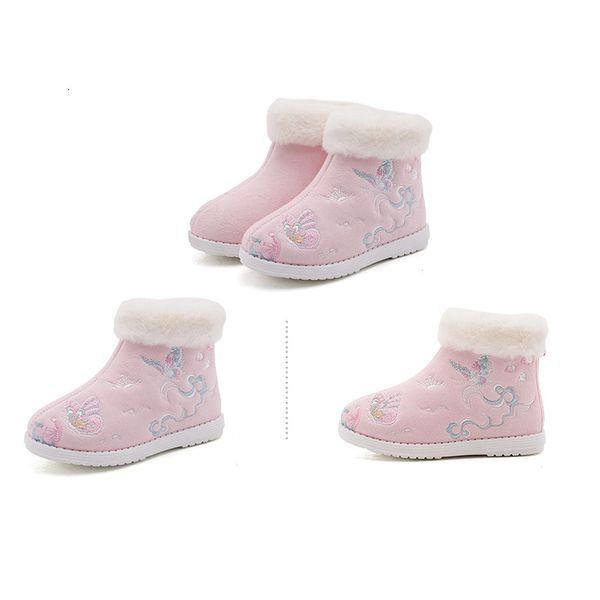 

2021 new kids children girls chinese style snow boots winter warm k3ef, Black;grey
