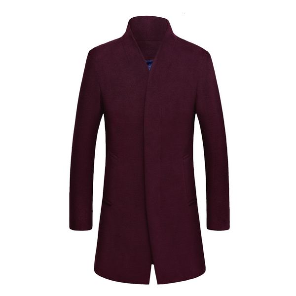 

2021 new korean style wool woolen coat overcoat men plus size winter male jacket mens coats abrigo hombre kj242 yqui, Black