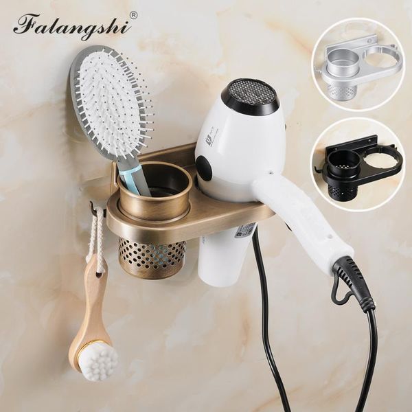 

bathroom shelves falangshi space aluminum hair dryer rack with toothbrush holder storage organizer bronze basket shelf wb8450