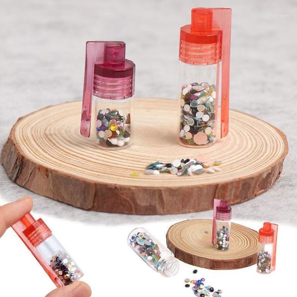

storage bottles & jars random color household glass vial with spoon flip case box refillable bottle container