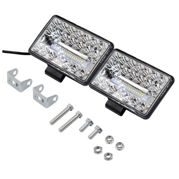 

interior&external lights 1 pair 12-80v four inch square field of vision 20 bead ip68 waterproof led external headlamp with reflective cup de